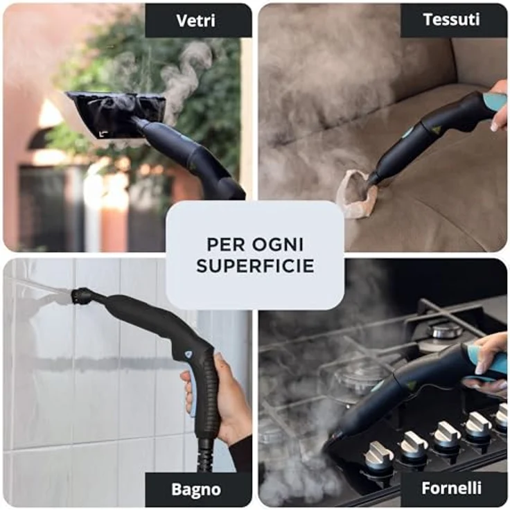 Ariete 4145/22 Dampfreiniger, 1500 W Handdampfreiniger mit 5 bar Dampfdruck, 1,2 l Fassungsvermögen, vielseitiges Zubehör – Bild 3