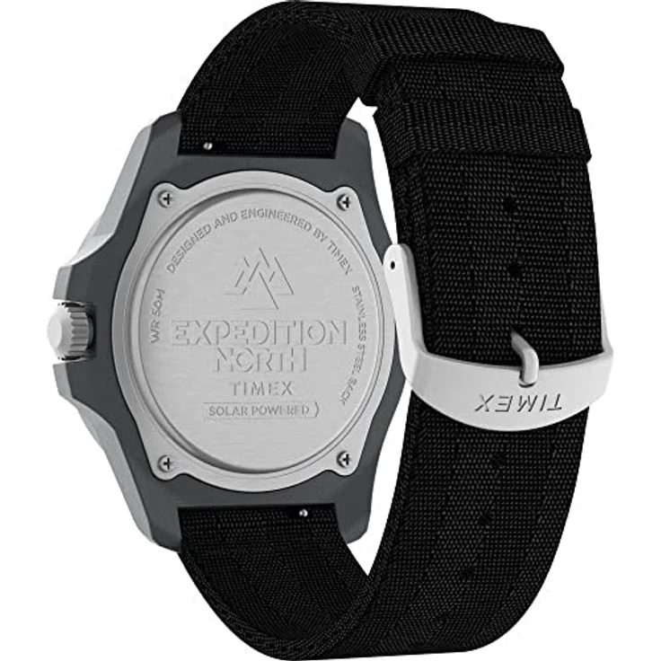 Timex Watch TW2V40500, Sportliche und klassische Uhr mit Kalenderfunktion, Schwarz Textil Band, Grau – Bild 3