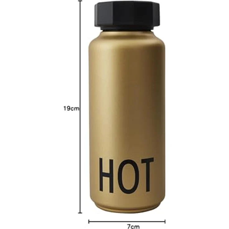 Design Letters Edelstahl Trinkflasche Gold Kohlensäure geeignet BPA-Frei Thermoskanne 12 Stunden Heiß – Bild 10