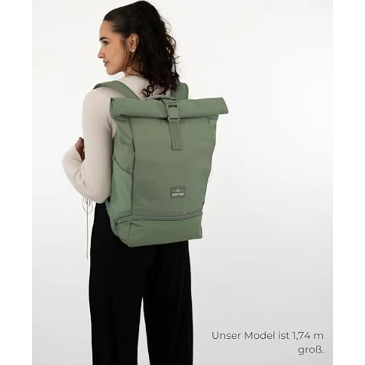 Johnny Urban Cityrucksack Allen Medium, Rolltop Damen Herren, Laptop Fach (1-tlg), Wasserabweisend – Bild 2