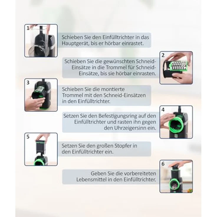 Genius Nicer Dicer Electro, elektrischer Gemüsehobel 25-tlg. mit 6 scharfen Einsätzen, einfache Bedienung, spülmaschinengeeignet, leistungsstark – Bild 5