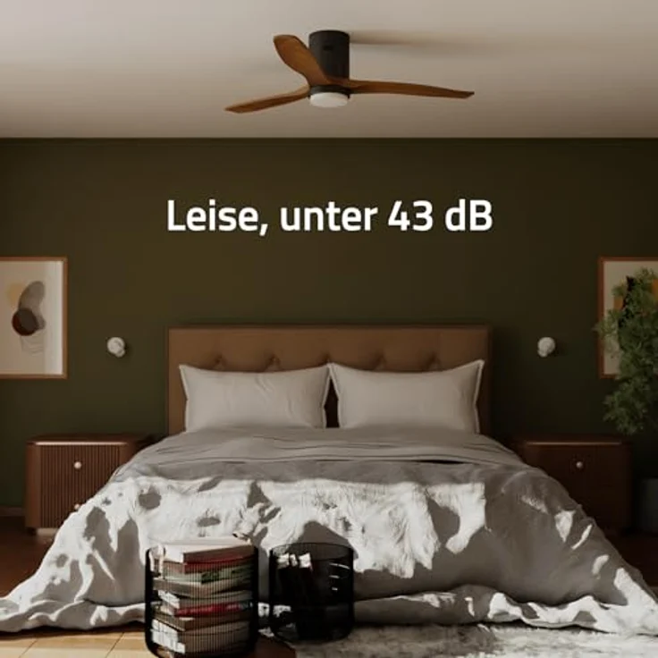 Hombli Deckenventilator mit Licht, sechs Geschwindigkeiten, RGB-LED-Beleuchtung, Schwarz – Bild 7