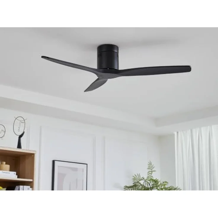 Lucande Deckenventilator Vindur, 132 cm, Schwarz, mit 3 Lüfterflügeln und Fernbedienung – Bild 2