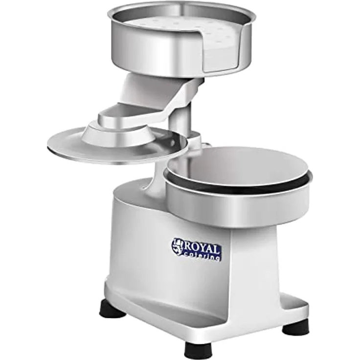 Royal Catering Hamburgerpresse Patty Maker RCHM-150 (Durchmesser: 150 mm, für 200 g Patties, rutschfeste Gummifüße, inkl. 500 Trennblätter, Edelstahl)