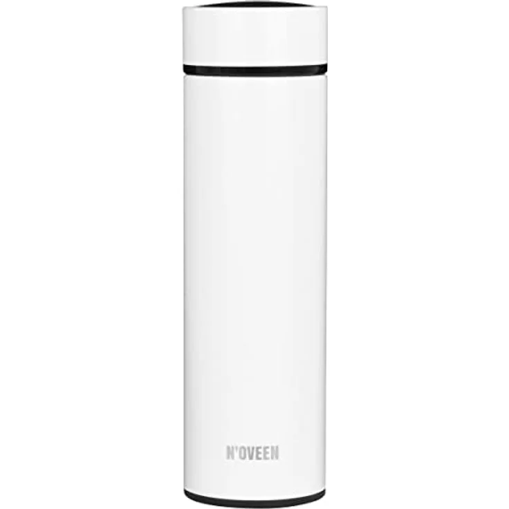 N'OVEEN Thermoflasche KUBEK LED Noveen 450ml, weiß mit integrierter LED-Anzeige – Bild 2