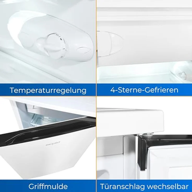 Exquisit Kühlschrank KS516-4-051C weiss | Nutzinhalt: 107 L | 4-Sterne-Gefrieren | Mit Gefrierfach | LED-Beleuchtung – Bild 3