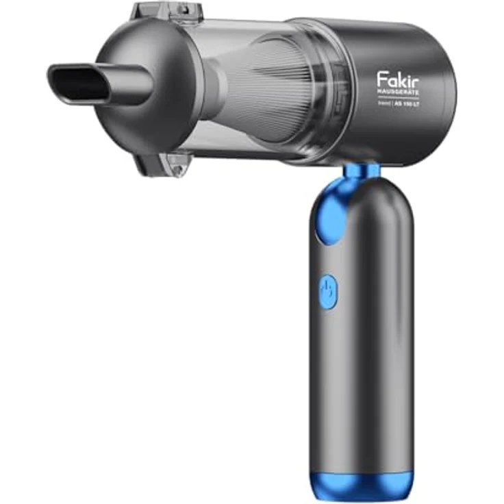 Fakir AS150LT Handstaubsauger Beutellos, 120 W, 35 min Laufzeit mit EPA 12-Filter, blau/grau – Bild 1