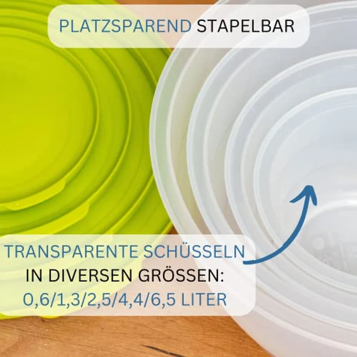 Westmark Vorratsdose/Servier-Schüssel mit Deckel und Sieb/Seiher, 3 teilig, Fassungsvermögen: 4,4 Liter, Kunststoff, BPA-frei, Olympia, Farbe: Transparent/Grün, 2418227A – Bild 3