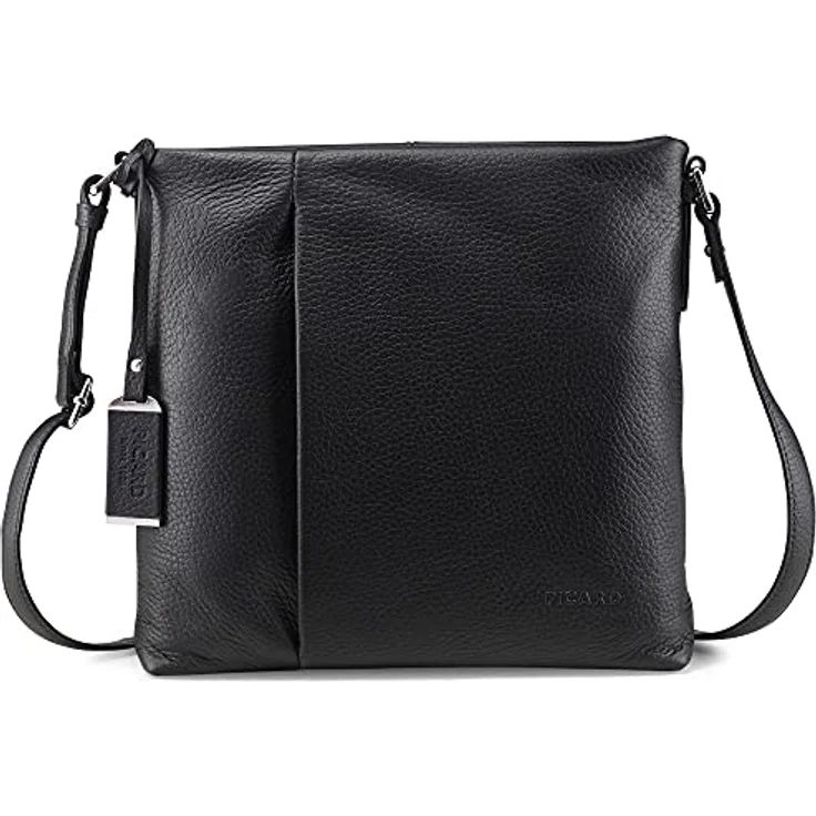 Picard Pure, Handtasche aus Premium Rindsleder mit verdeckter Zippertasche, Schwarz – Bild 1