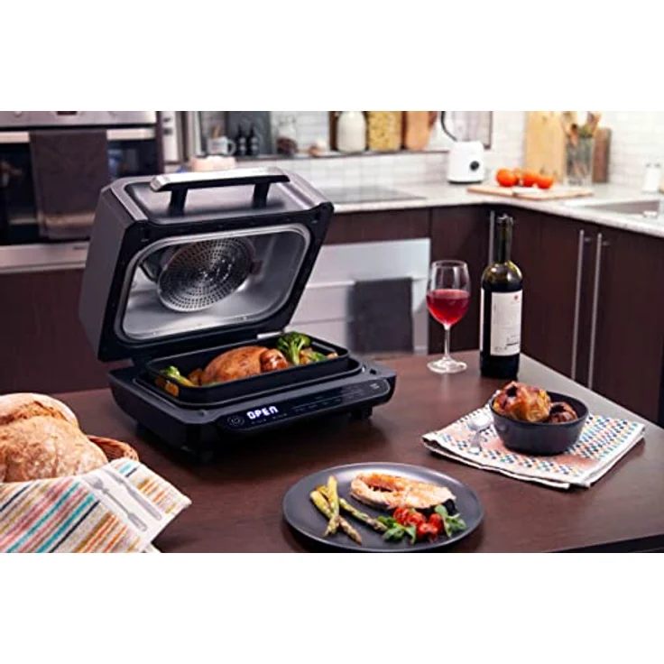 SOGO Human Technology FRE-SS-10130 2in1 Heißluftfritteuse und Tischgrill, 1700W, max Überhitzungsschutz, Timerfunktion, stufenloser Temperaturregler, schwarz – Bild 3