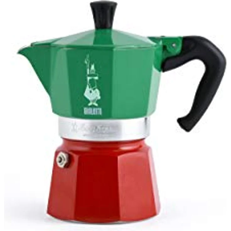Bialetti 5322 Espressokocher ''Moka Express'' in Aluminium, Grün-Rot, 30 x 20 x 15 cm – Bild 8