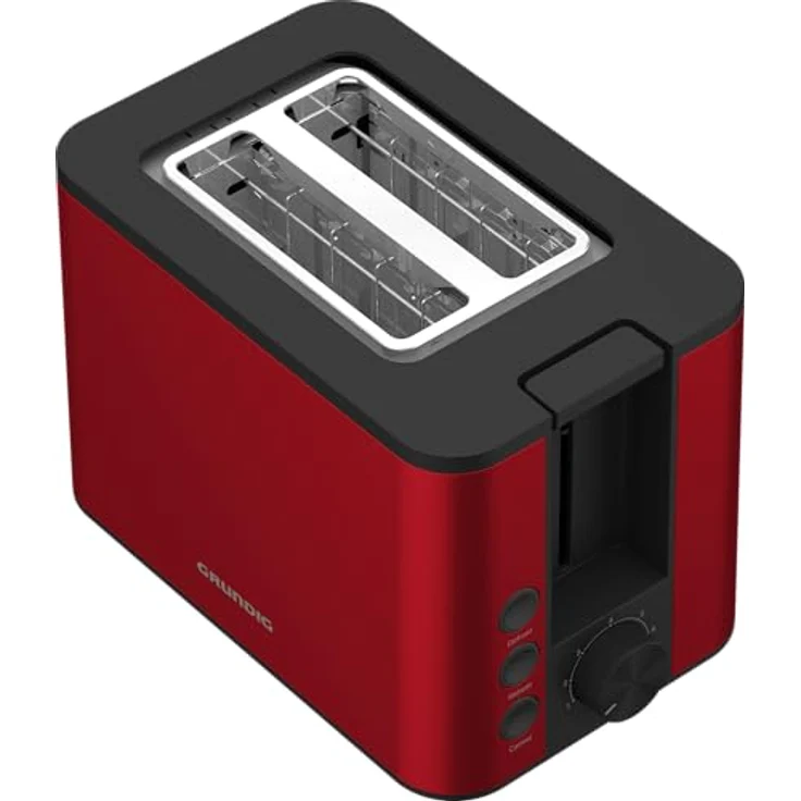 GRUNDIG TA 8340 Toaster, 950 Watt Leistung, Automatische Pop-Up-Funktion & Brotzentrierung, variable Bräunungsgradeinstellung, 2 Röstfächer, Rot – Bild 4