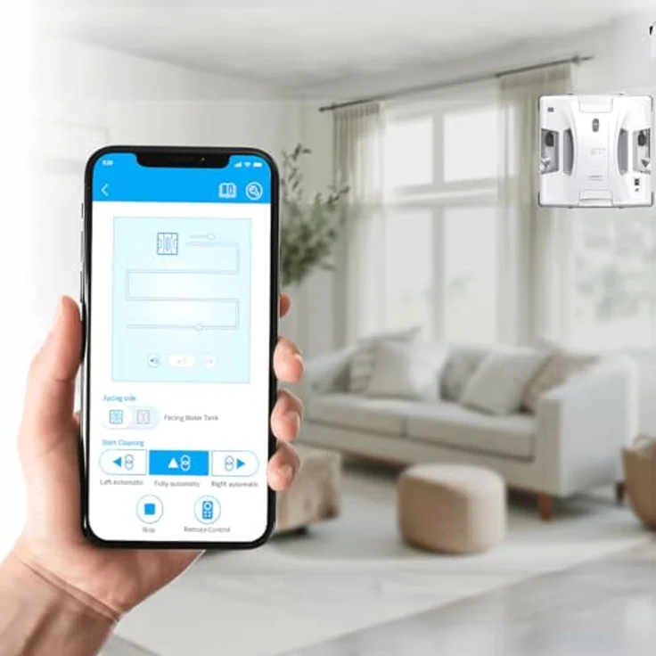 Sichler Exclusive HOBOT S7 Pro, Fensterputzroboter mit Dual-Sprüher, App-Steuerung und 600 Reinigungsbewegungen/Min, ideal für Bürogebäude und rahmenlose Fenster – Bild 2