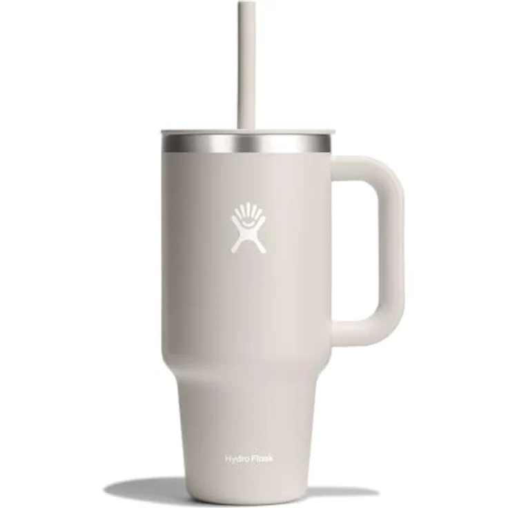 Hydro Flask All Around Reisebecher, Haferflocken, 907 ml - Isolierter Trinkbecher mit auslaufsicherem Strohhalmdeckel, Passend für Becherhalter – Bild 1