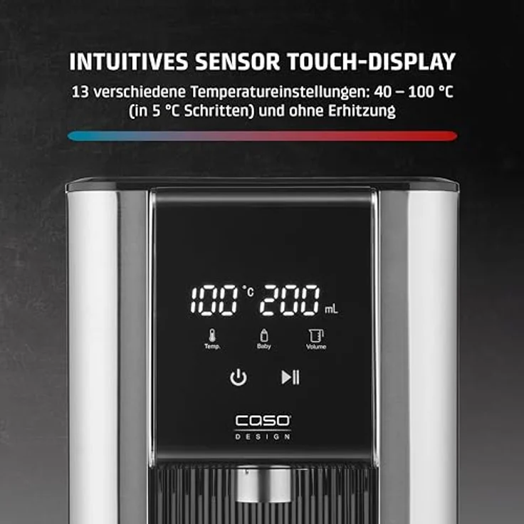 Caso HW 620, Turbo-Heißwasserspender mit 2600 W, silber/schwarz, energieeffizient mit 7 einstellbaren Mengenausgaben – Bild 5