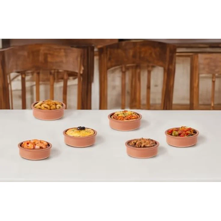 Spetebo Tapas Schalen 250 ml, 6er Set aus terracotta Ton, ofen- und mikrowellenfest – Bild 2