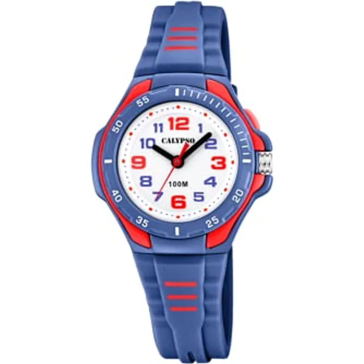 Calypso Watches Unisex Kinder Analog Quarz Uhr mit Plastik Armband K5757/5, blau, 10 BAR wasserdicht