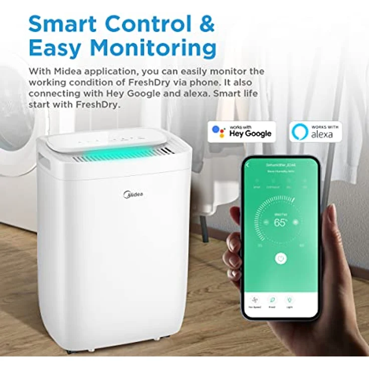 Midea Luftentfeuchter 10 l/24 h, Luftentfeuchter zu Hause Schimmel, WIFI-Steuerung, HEPA-Filter, FRESH DRY 10 - Preisvergleich – Bild 5