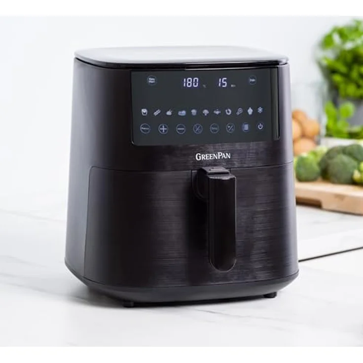 GREENPAN Heißluftfritteuse Bistro XL, 7,2L Volumen, Digitales LED-Display, Schwarz – Bild 2