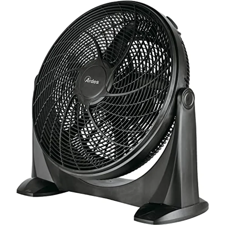 ARDES - AR5A51 Leiser Bodenventilator 5 FLÜGEL SPACE 51 - Bodenventilator ganz in Schwarz mit vertikaler Neigung und manueller Steuerung - Bodenventilator Ardes 3 Geschwindigkeiten