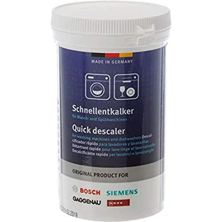 Bosch 0311506 Wasch- und Spülmaschinen Entkalker, 250 g für kraftvolle und schnelle Kalkentfernung