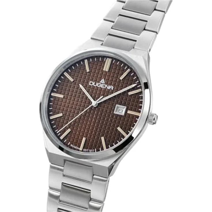 Dugena Herren-Armbanduhr Oslo, Quarz, Edelstahl, wasserdicht, 10 bar, Braun – Bild 2