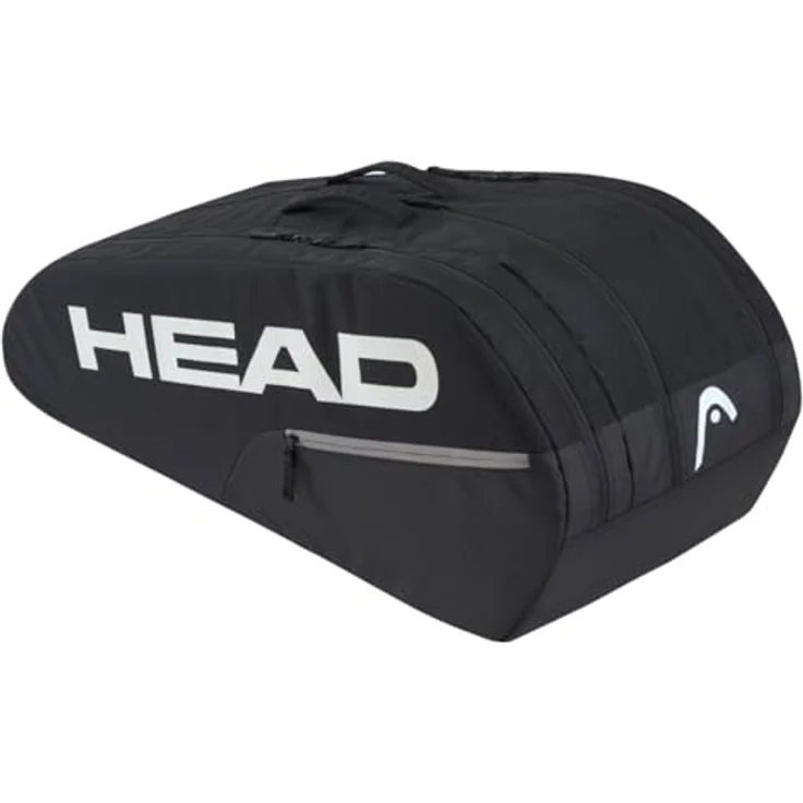 Head BASE RACQUET BAG L, Tennis-Racketbag für bis zu 9 Schläger, 3 Hauptfächer, schwarz, 60 Liter Volumen – Bild 1