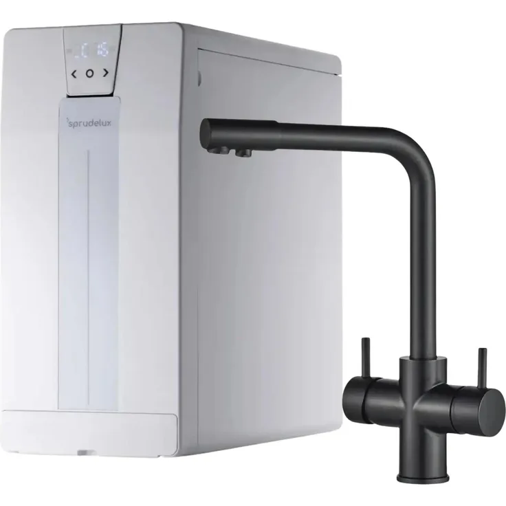 SPRUDELUX POWER SODA FT-Line 3, Wassersprudler mit 5-Wege Armatur Isabella L Schwarz und 10 kg CO₂-Flasche
