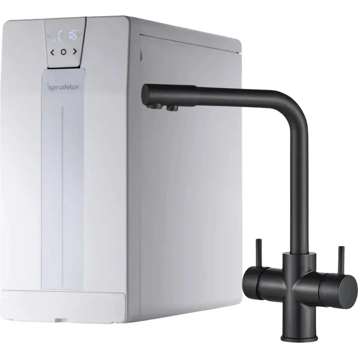 SPRUDELUX POWER SODA FT-Line 3, Wassersprudler mit 5-Wege Armatur Isabella L Schwarz und 10 kg CO₂-Flasche