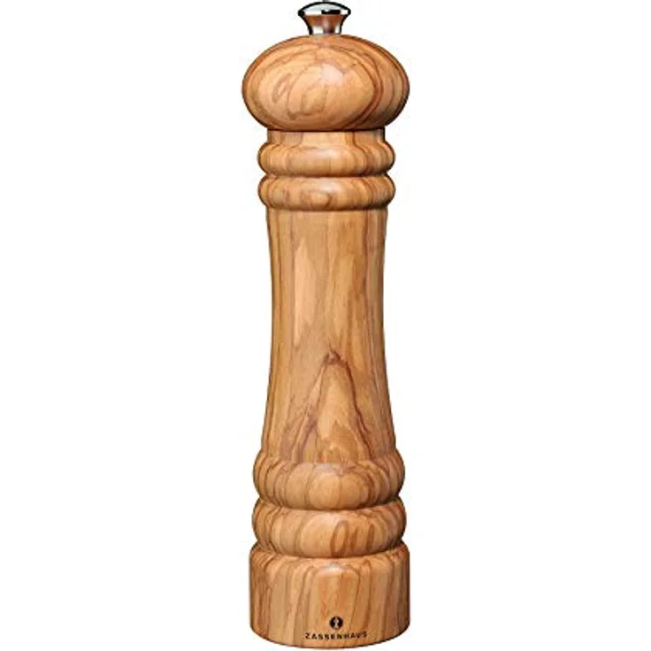 Zassenhaus Salzmühle BERLIN | 24cm | Olivenholz | original Zassenhaus Keramikmahlwerk made in Germany | für getrocknete Gewürze geeignet | Gewürzmühle | Geschenkidee | Küchenhelfer
