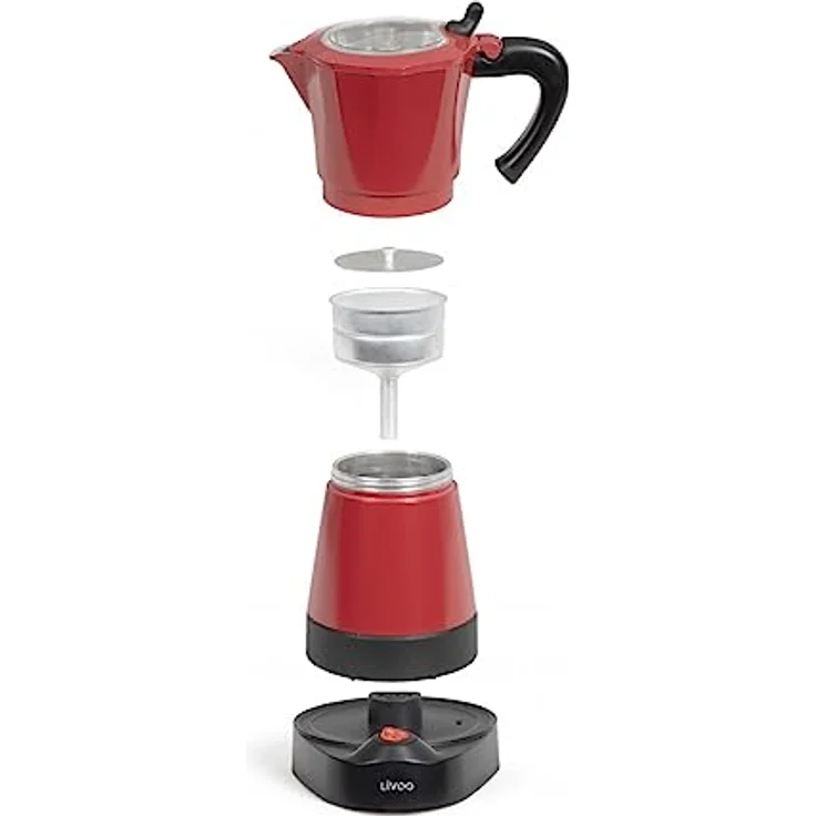 LIVOO elektrischer Espressokocher Mokka-Kanne 300ml italienisch 6 Tassen DOD117RC – Bild 5