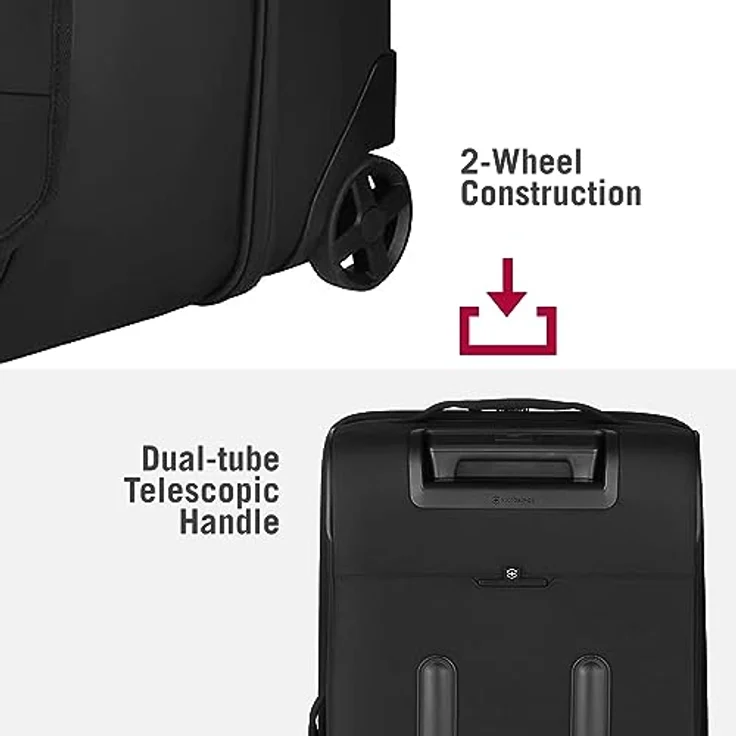 Victorinox Crosslight 2 Rollen Trolley, 75 cm, schwarz, 100% Polyester, kompakt und leicht – Bild 6