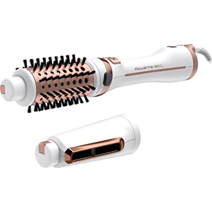 Rowenta Brush Activ Ultimate Care rotierende Warmluftbürste 2 in 1 StylingKeramikbeschichtungIonen Booster Technologie, Stylingdüse, innovative FlipFunktion, Weiß/Rosegold