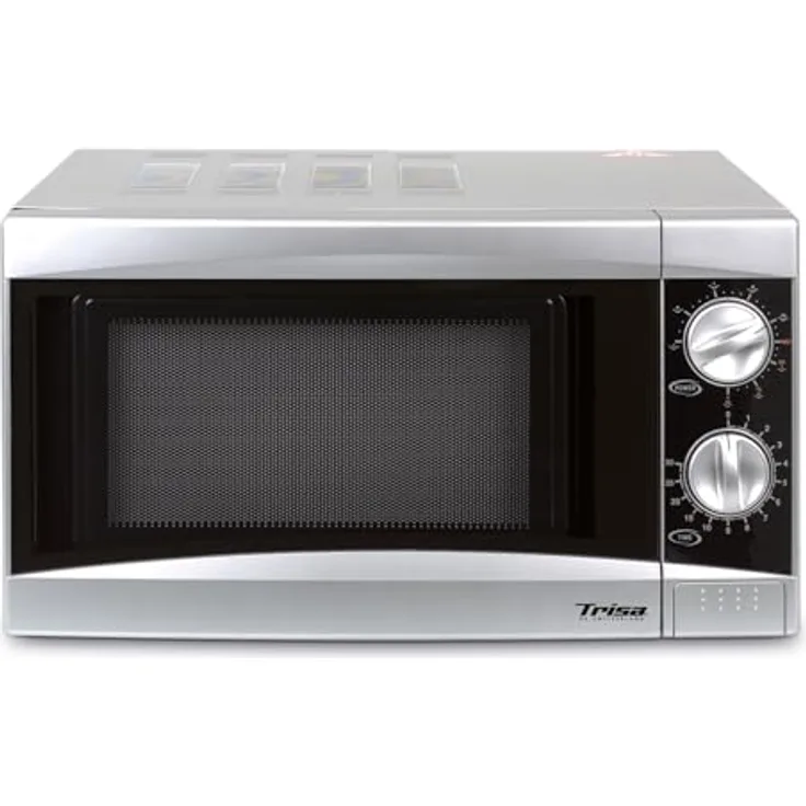 Trisa Electronics Mikrowelle, Silber, Metall, 32.50x26.50x45.50 cm, Garraumbeleuchtung, automatische Auftaufunktion, Timerfunktion