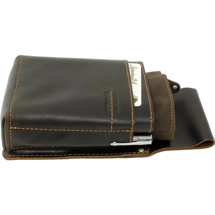 Greenland Nature Westcoast Kellner-Gürteltasche, 100% Leder, 12 cm x 5 cm x 22 cm, braun – Bild 4