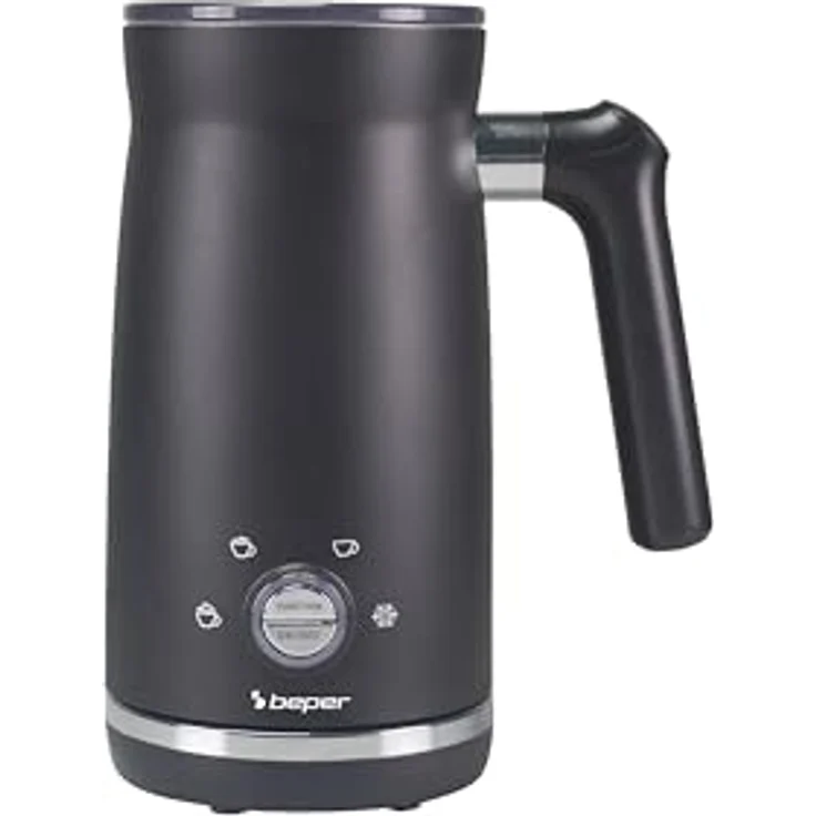 BEPER P101CAF001 Elektrischer Milchaufschäumer, 300 ml schwarz, 4 Funktionen, 500W Leistung – Bild 1