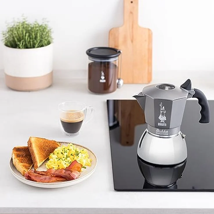 Bialetti Espressokocher Brikka für 4 Tassen, Espresso, Espressokanne, Induktion, Edelstahl, schwarz, silber, 150 ml, 7317 – Bild 5