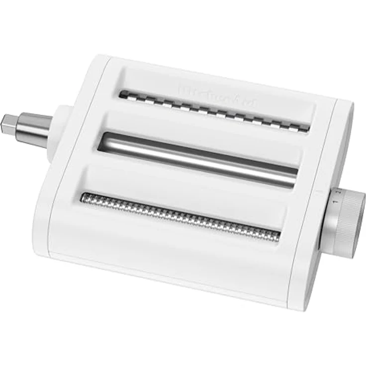 KitchenAid 3-in-1 Nudelvorsatz 5KSM3PPA, Edelstahl Nudelroller, Spaghettischneider und Fettuccine Cutter für KitchenAid Standmixer, 8 einstellbare Dickeinstellungen, inkl. Reinigungsbürste – Bild 1