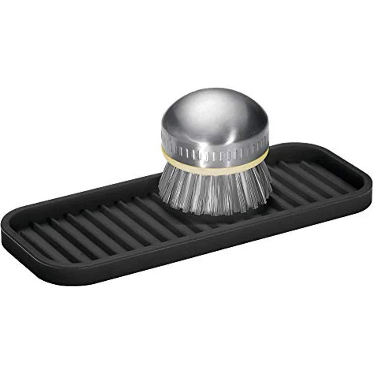 InterDesign Lineo Trennwand für Spülbecken, Silikon Waschbecken-Ablage 9 x 3.5 x .5 schwarz – Bild 2