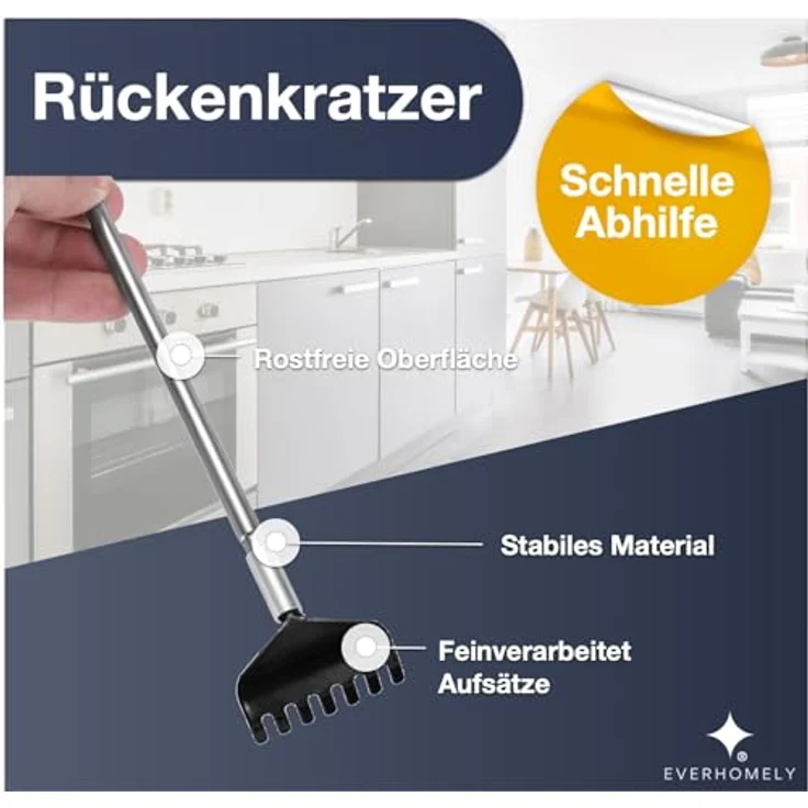 TK Gruppe Timo Klingler Back Massage 2er Rückenkratzer - Teleskopstab bis 75 cm - breite Kratzhand gegen Juckreiz - Massagegerät für Senioren - leicht & kompakt – Bild 3