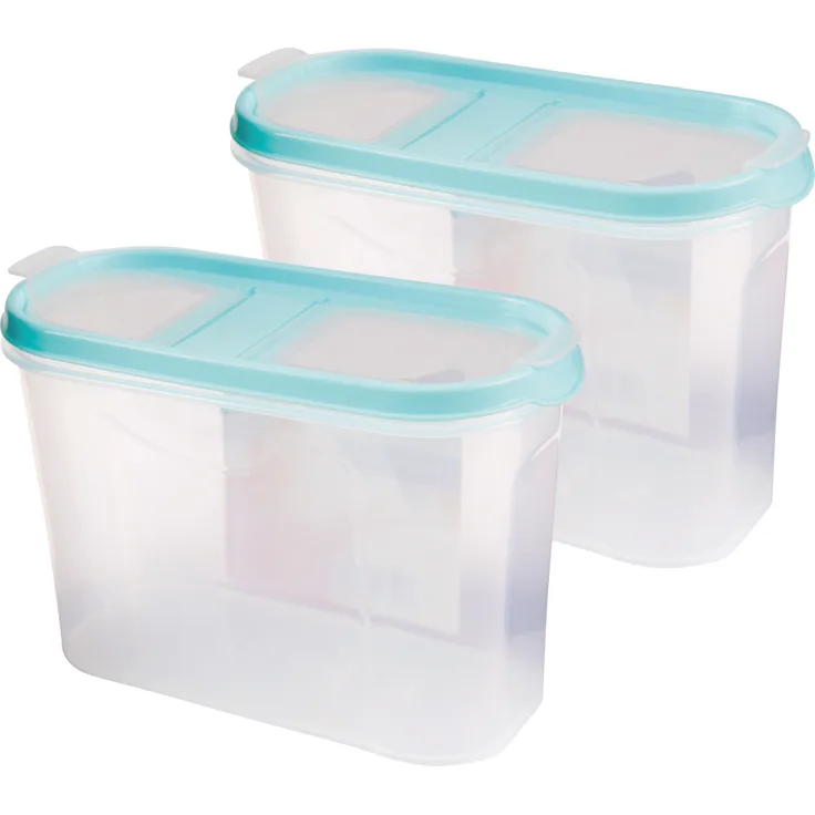 Bestlivings Frischhaltebox Schüttdose 1,4 Liter - 2er Pack ( 2 Stück ) Türkis mit luftdichtem Verschluss und 2 verschiedenen Öffnungen