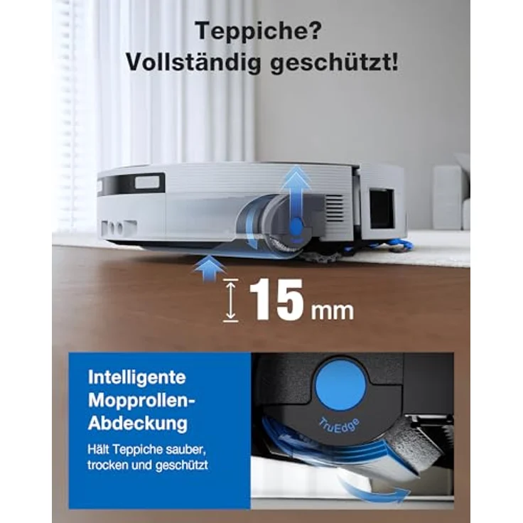 Ecovacs X12 PRO OMNI, Beutelloser Staubsauger-Roboter mit Mop-Funktion, Weiß, 1000 m² Flächenabdeckung, AIVI 3D Navigation, 22.000 Pa Saugkraft – Bild 3