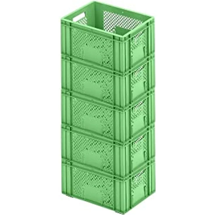 PROREGAL CHEFGASTRO SuperSparSet 5x Eurobehälter Obst- und Gemüsekasten | HxBxT 19x30x40cm | 18 Liter | Grün | Stabiler Obst- & Gemüsekasten für Gewerbe & Heimarbeit – Bild 5