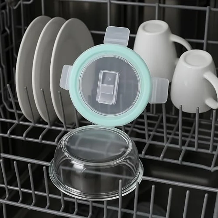 Frischhaltedosen Set von 3, 1040 ml, luftdicht, aus Glas mit PP-Kunststoffdeckeln, transparent – Bild 3