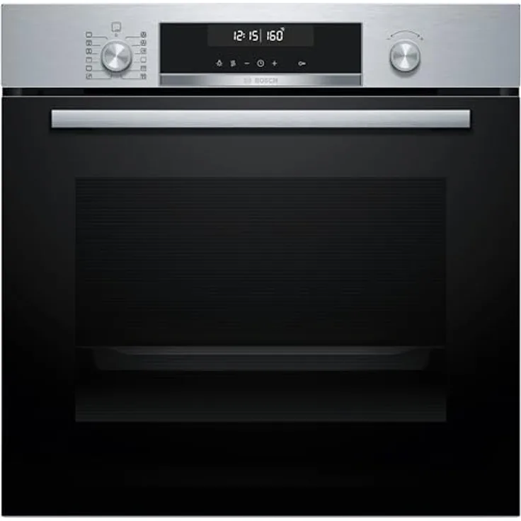 Bosch Serie 6 Einbau-Backofen, 60 x 60 cm, Edelstahl, HBG578BS3 mit Air Fry & Grill Blech