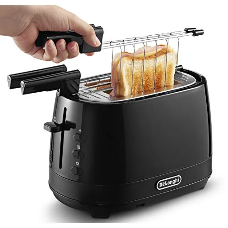 De Longhi CTLAP2203 Toaster mit Zange, 550 Watt. 550 Watt Schwarz – Bild 4