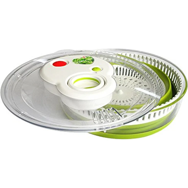 Emsa 512991 Turboline Falt-Salatschleuder 4,5 L Grün Transparent – Bild 2