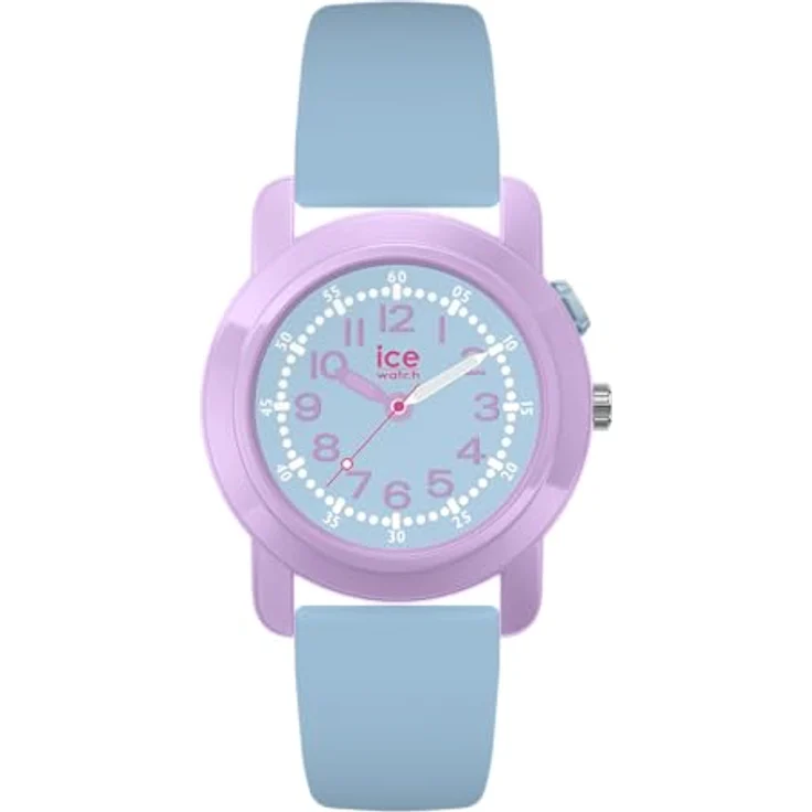 ICE-WATCH Ice Watch 024915, analoge Armbanduhr mit violettem Gehäuse und himmelblauem Silikonarmband, wasserdicht bis 3 bar, 34 mm Durchmesser – Bild 1