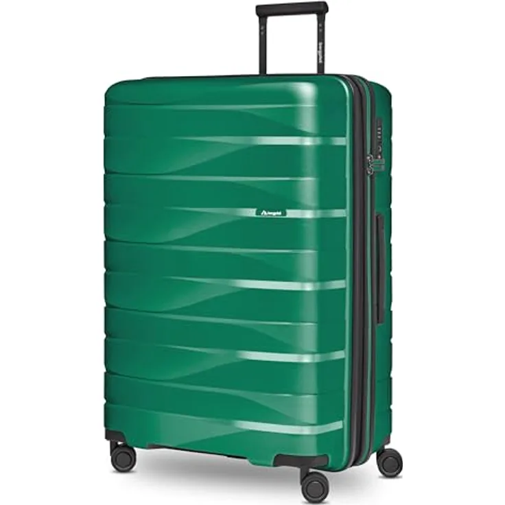 Bergpfeil Großer Hartschalen Check-in Koffer |Trolley erweiterbar 52 x 32 x 75 cm aus Polypropylen-Material | Leicht (4,3 kg) & wasserfest | Doppelrollen & TSA-Schloss (Travel)