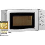 Exquisit MW 717-7 SI Mikrowelle, Standgerät, 700 Watt, 17 Liter Garraum, Auftauen, silber